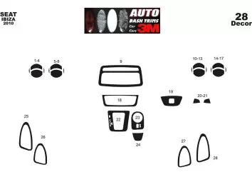 Seat Ibiza – Cordoba 01.2010 3D Inleg dashboard Interieurset aansluitend en pasgemaakt op he 25 -Teile