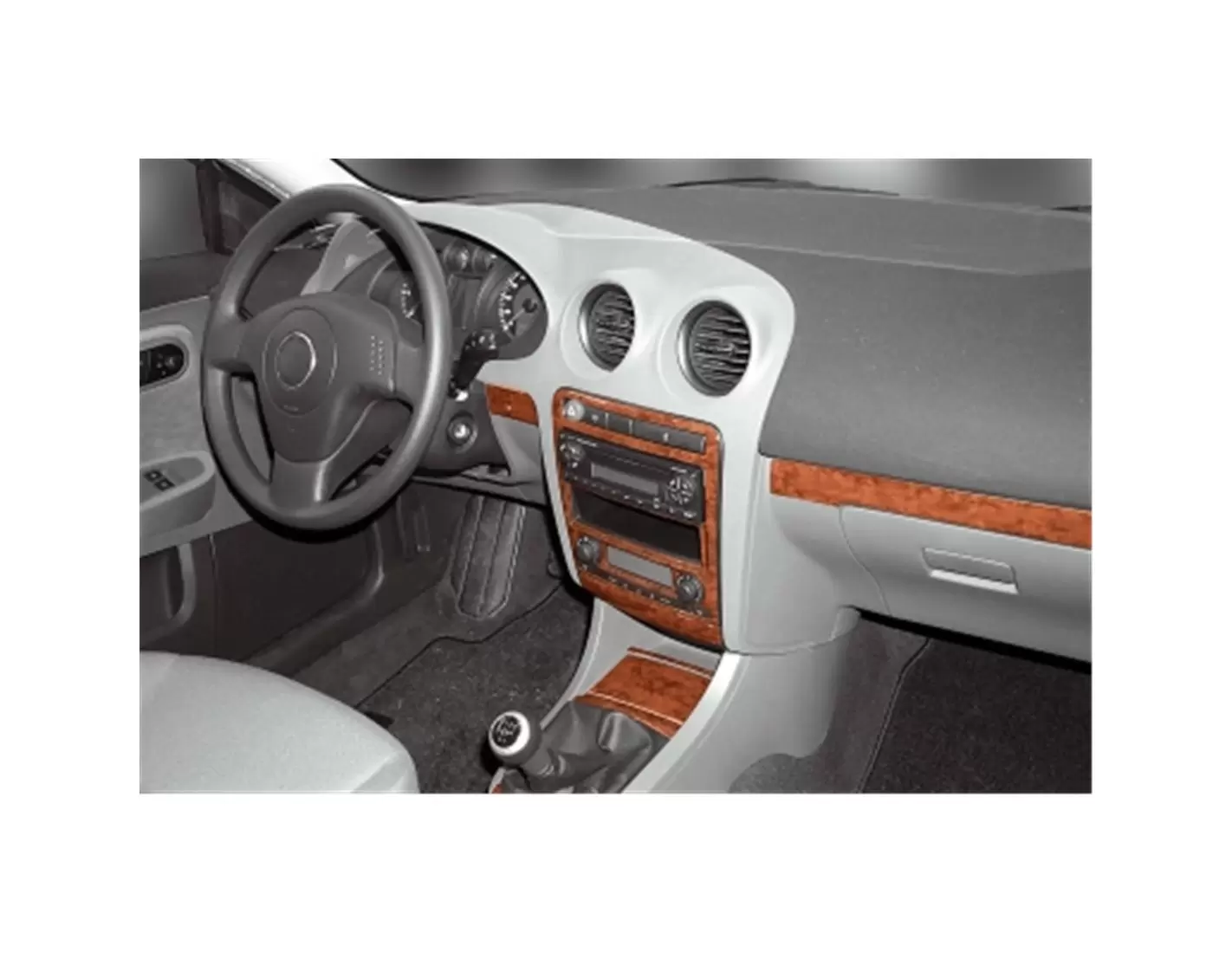 Seat Ibiza - Cordoba 04.02 - 12.07 3D Inleg dashboard Interieurset aansluitend en pasgemaakt op he 14 -Teile