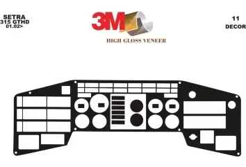 Setra 3-Series 01.96 - 01.00 Kit Rivestimento Cruscotto all'interno del veicolo Cruscotti personalizzati 13-Decori