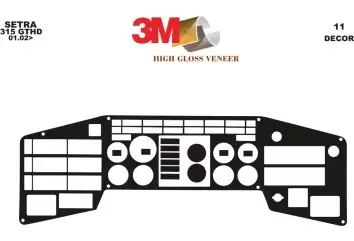 Setra 3-Series 01.96-01.00 3M 3D Interior Dashboard Trim Kit Dash Trim Dekor 13-Parts