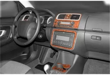 Skoda Fabia 5J Roomster 06.2006 3M 3D Interior Dashboard Trim Kit Dash Trim Dekor 20-Parts