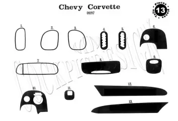 Chevrolet Corvette 09.1997 3D Inleg dashboard Interieurset aansluitend en pasgemaakt op he 13 -Teile