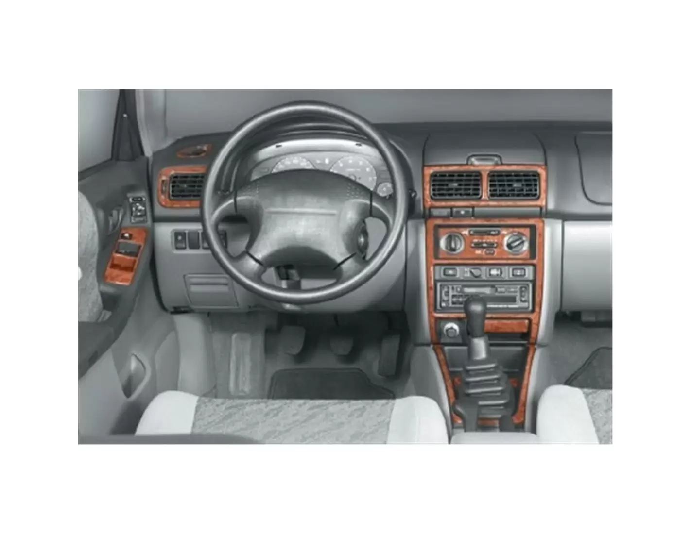 Subaru Forester 09.97 - 12.07 Kit Rivestimento Cruscotto all'interno del veicolo Cruscotti personalizzati 13-Decori