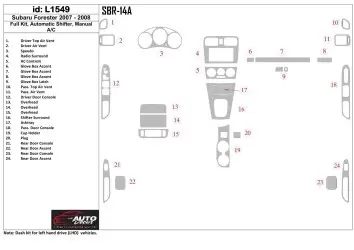 SUBARU Subaru Forester 2007-2008 Full Set, Automatic Gear, Automatic AC Interior BD Dash Trim Kit €59.99