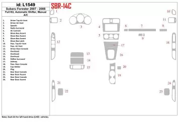 SUBARU Subaru Forester 2007-2008 Full Set, Manual Gear Box, Manual Gearbox AC Interior BD Dash Trim Kit €59.99