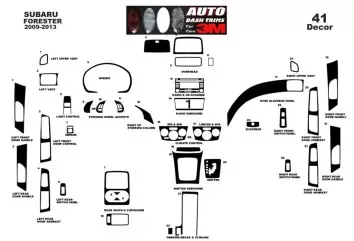 Subaru Forester 2009-2013 3D Inleg dashboard Interieurset aansluitend en pasgemaakt op he 41-Teile