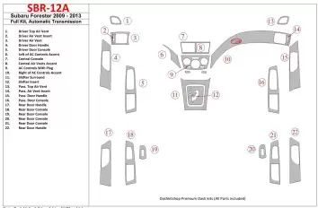 Subaru Forester 2009-UP Full Set, Automatic Gear Interior BD Dash Trim Kit
