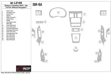 SUBARU Subaru Forester 2014-UP Full Set, With NAVI Interior BD Dash Trim Kit €59.99