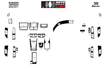 Subaru Impreza 01.2007 Kit Rivestimento Cruscotto all'interno del veicolo Cruscotti personalizzati 22-Decori