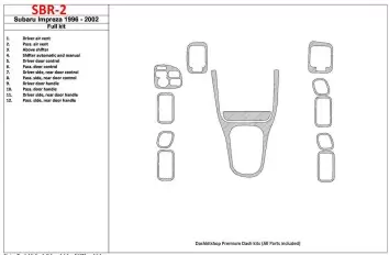 Subaru Impreza 1996-2001 Full Set Interior BD Dash Trim Kit