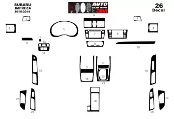 Subaru Impreza G5 2015-2018 3D Inleg dashboard Interieurset aansluitend en pasgemaakt op he 26-Teile