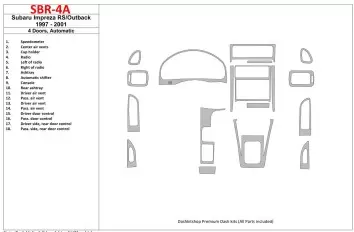 Subaru Impreza RS 1997-UP 4 Doors, Automatic Gearbox, 18 Parts set BD Interieur Dashboard Bekleding Volhouder