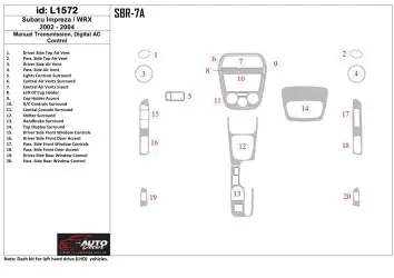 Subaru Impreza/WRX 2002-2004 Manual Gear Box, Automatic AC Control BD Interieur Dashboard Bekleding Volhouder