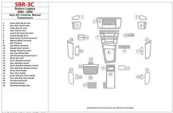 Subaru Legacy 2005-2006 Auto AC Control, Manual Gear Box Interior BD Dash Trim Kit