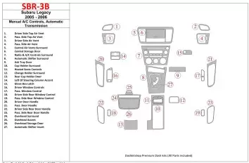Subaru Legacy 2005-2006 Manual Gearbox AC Control, Automatic Gear BD Interieur Dashboard Bekleding Volhouder