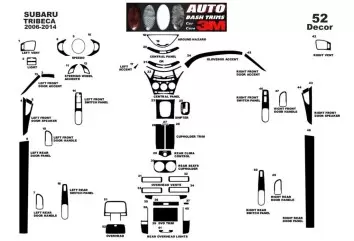 Subaru Tribeca 2006-2014 Kit la décoration du tableau de bord 52-Pièce - 2 - habillage decor de tableau de bord