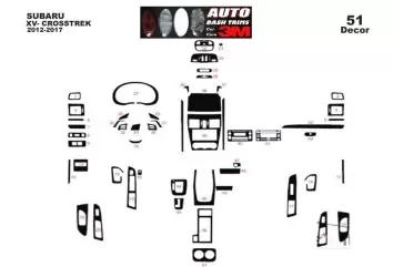 Subaru XV Crosstrek 2012-2017 3D Inleg dashboard Interieurset aansluitend en pasgemaakt op he 51-Teile