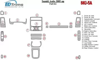 Suzuki Aerio 2005-UP Full Set BD Interieur Dashboard Bekleding Volhouder