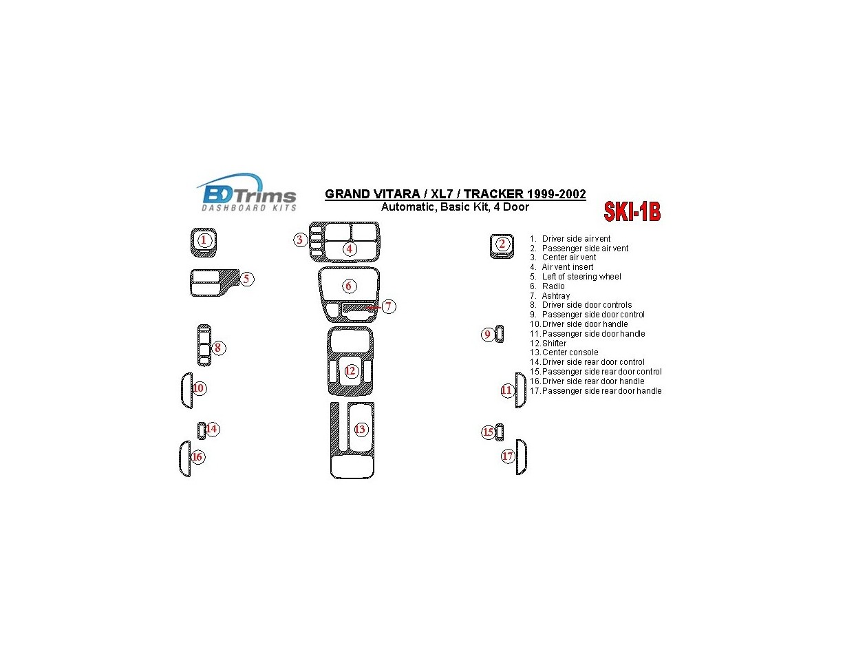Suzuki Grand Vitara 1999-2002 Suzuki Grи Vitara/XL7,1999-UP, Automatic Gearbox, Basic Set, 4 Doors Cruscotto BD Rivestimenti int