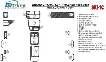 Suzuki Grand Vitara 1999-2002 Suzuki Grи Vitara/XL7,1999-UP, Manual Gearbox, Full Set, 4 Doors BD Interieur Dashboard Bekleding 