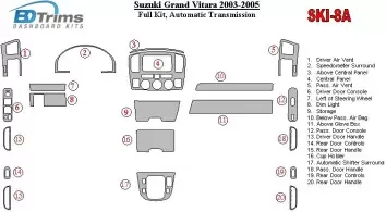 Suzuki Grand Vitara 2003-2005 Full Set, Automatic mission Interior BD Dash Trim Kit