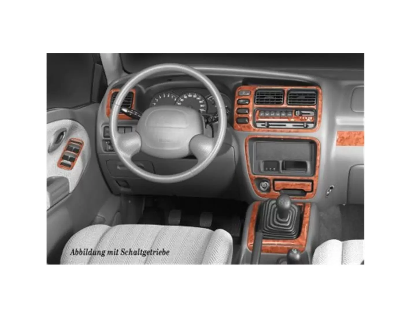 Suzuki Grand vitara 4x4 03.98 - 08.05 3D Inleg dashboard Interieurset aansluitend en pasgemaakt op he 16 -Teile