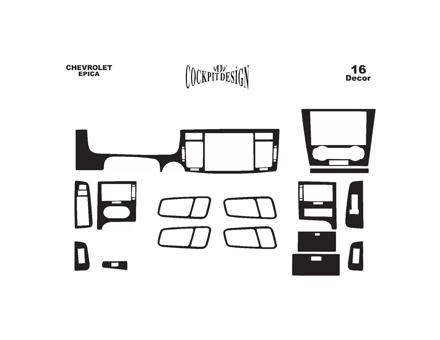 Chevrolet Epica 2007 Mittelkonsole Armaturendekor Cockpit Dekor 7-Teilige - 1- Cockpit Dekor Innenraum