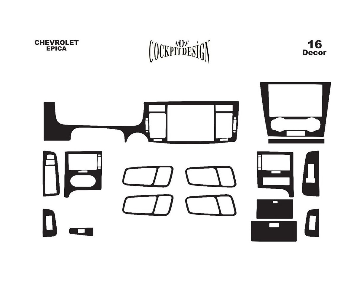 Chevrolet Epica 01.2007 3M 3D Interior Dashboard Trim Kit Dash Trim Dekor 7-Parts