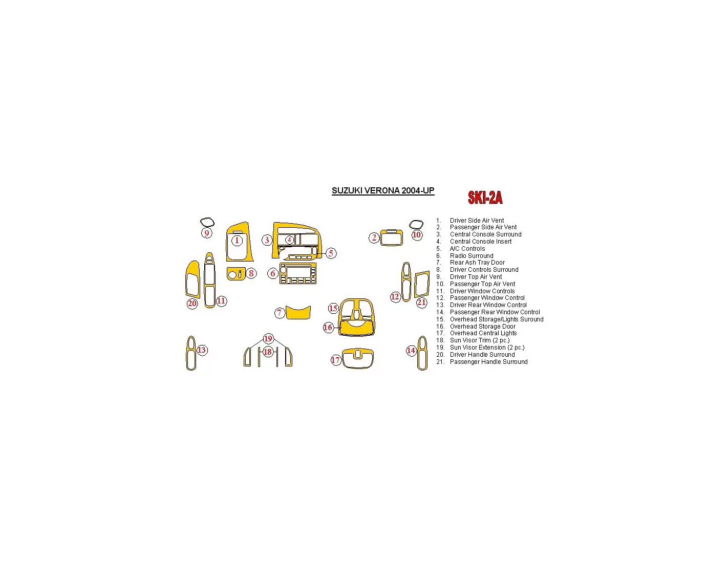 Suzuki Verona 2004-UP Full Set Cruscotto BD Rivestimenti interni