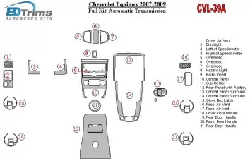 Chevrolet Equinox 2007-2009 Voll Satz, Automatic Gear BD innenausstattung armaturendekor cockpit dekor - 1