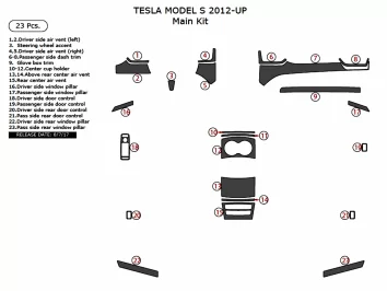 TESLA MODEL S 2012- 3D Inleg dashboard Interieurset aansluitend en pasgemaakt op he 23 -Teile