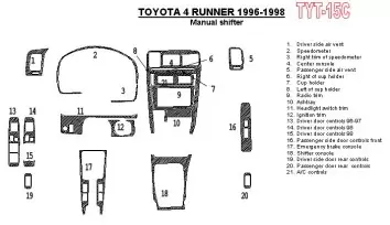 Toyota 4 Runner 1996-1998 Manual Gearbox, 21 Parts set BD Interieur Dashboard Bekleding Volhouder
