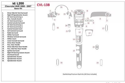 Chevrolet HHR 2006-2007 Basic Set BD Interieur Dashboard Bekleding Volhouder