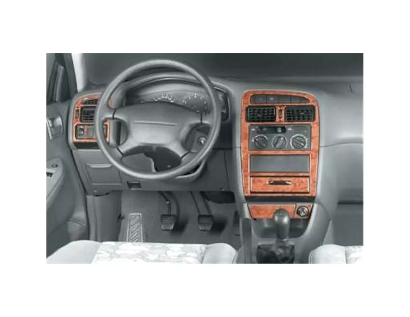 Toyota Avensis 01.03 - 12.05 3D Inleg dashboard Interieurset aansluitend en pasgemaakt op he 9 -Teile