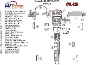 Chevrolet HHR 2006-2007 Grundset BD innenausstattung armaturendekor cockpit dekor - 2- Cockpit Dekor Innenraum