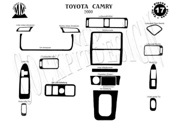 Toyota Camry 01.03-12.06 3M 3D Interior Dashboard Trim Kit Dash Trim Dekor 18-Parts