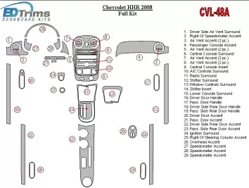 Chevrolet HHR 2008-2008 Ensemble Complet BD Kit la décoration du tableau de bord - 2 - habillage decor de tableau de bord