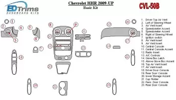Chevrolet HHR 2009-UP Paquet de base BD Kit la décoration du tableau de bord - 2 - habillage decor de tableau de bord