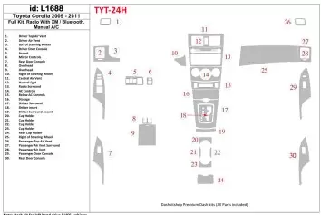 Toyota Corolla 2009-UP Ensemble Complet, Radio Avec Bluetooth, boîte manuellebox AC BD Kit la décoration du tableau de bord - 1 