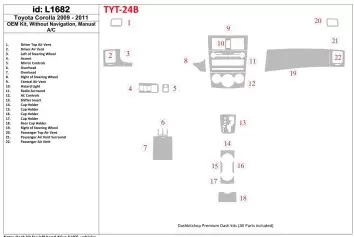 Toyota Corolla 2009-UP OEM Compliance, Without NAVI Cruscotto BD Rivestimenti interni