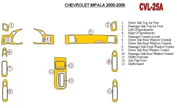 Chevrolet Impala 2000-2005 Voll Satz BD innenausstattung armaturendekor cockpit dekor - 1- Cockpit Dekor Innenraum