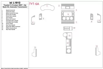 Toyota FJ Cruiser 2007-UP Basic Set, Automatic Gear Cruscotto BD Rivestimenti interni