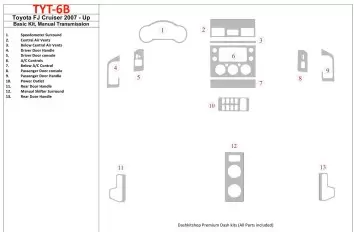 Toyota FJ Cruiser 2007-UP Basic Set, Manual Gear Box BD Interieur Dashboard Bekleding Volhouder