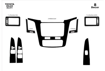 Toyota Hilux MK7 2004–2015 DIGI 3M 3D Interior Dashboard Trim Kit Dash Trim Dekor 8-Parts