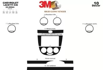 Chevrolet Lacetti HB 2004 Kit la décoration du tableau de bord 10-Pièce - 2 - habillage decor de tableau de bord