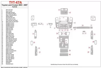 Toyota Land Cruiser 200 2008-UP Full Set Interior BD Dash Trim Kit