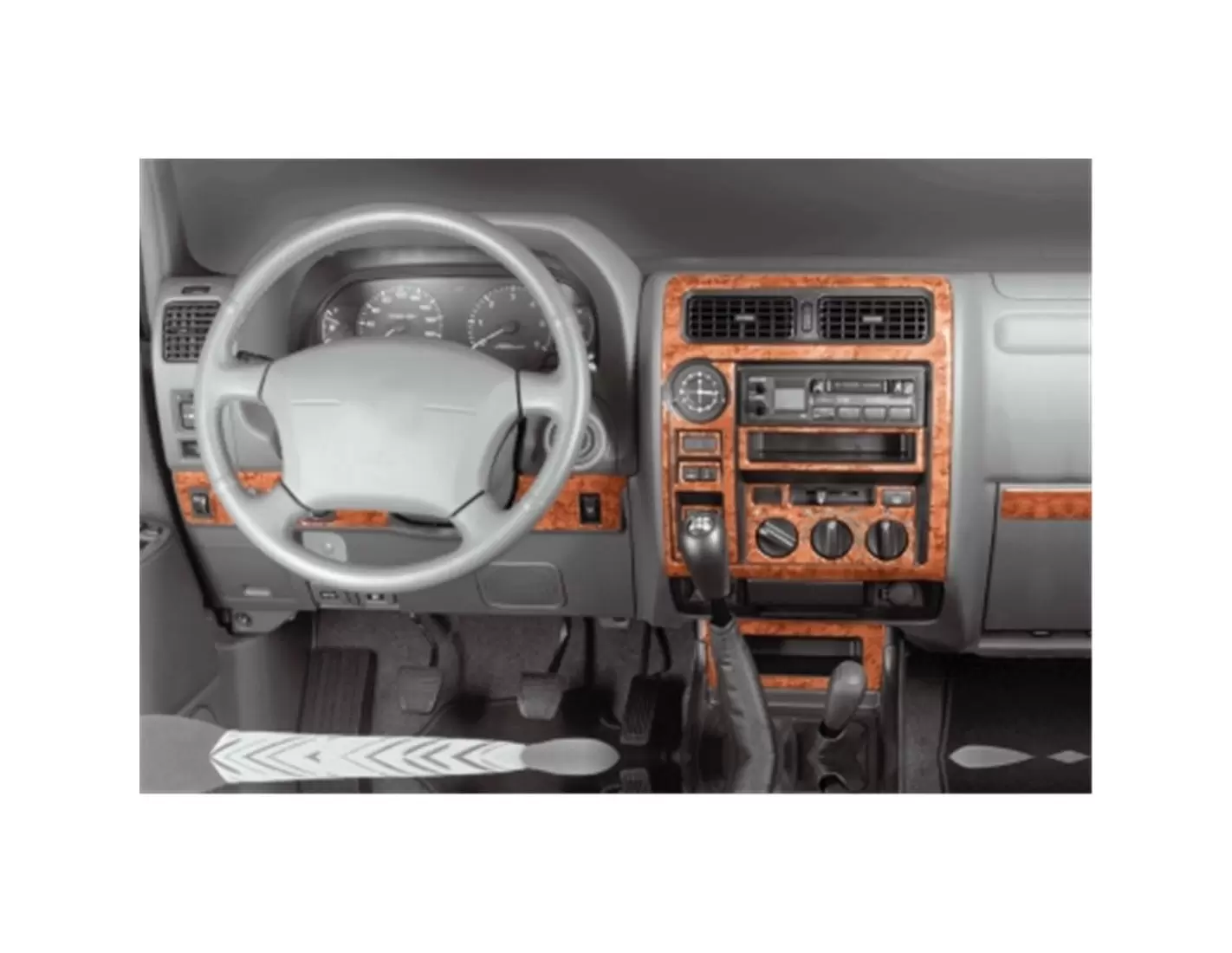 Toyota Prado 01.01-12.02 3M 3D Interior Dashboard Trim Kit Dash Trim Dekor 18-Parts