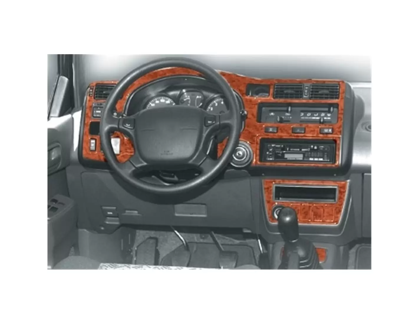 Toyota Rav 4 XA10 09.94 - 09.00 Kit Rivestimento Cruscotto all'interno del veicolo Cruscotti personalizzati 13-Decori