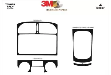 Toyota Rav 4 XA20 11.03 - 12.04 Kit Rivestimento Cruscotto all'interno del veicolo Cruscotti personalizzati 4-Decori