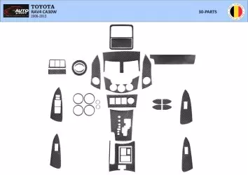 Toyota Rav 4 XA30 2006–2012 3D Inleg dashboard Interieurset aansluitend en pasgemaakt op he 61-Teile